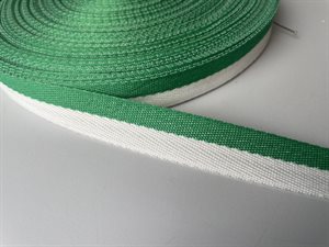 Bændelbånd - grøn og hvid stribe